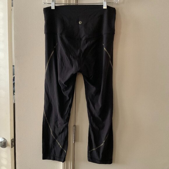 Lululemon Align High-Rise Crop 21" Gold Black / Size 6 - Picture 7 of 10